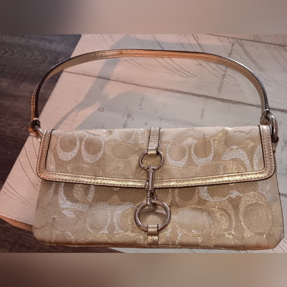COACH GOLD AND SILVER MINI BAG   GOOD CONDITION